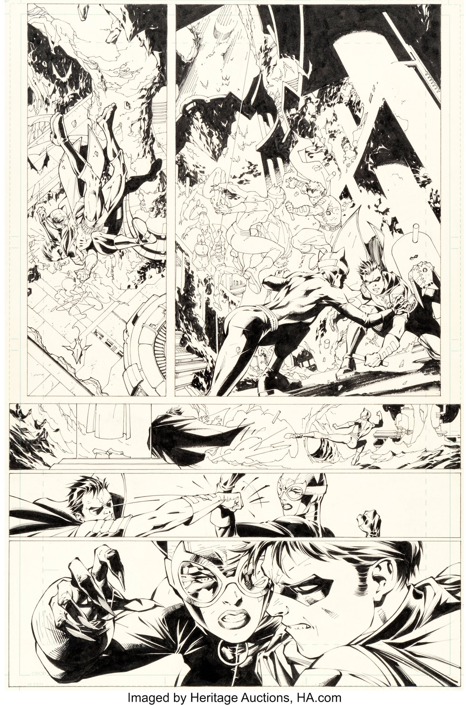 Jim Lee and Scott Williams Batman #617 Hush Chapter 10 Story Page 4 Original Art (DC, 2003)