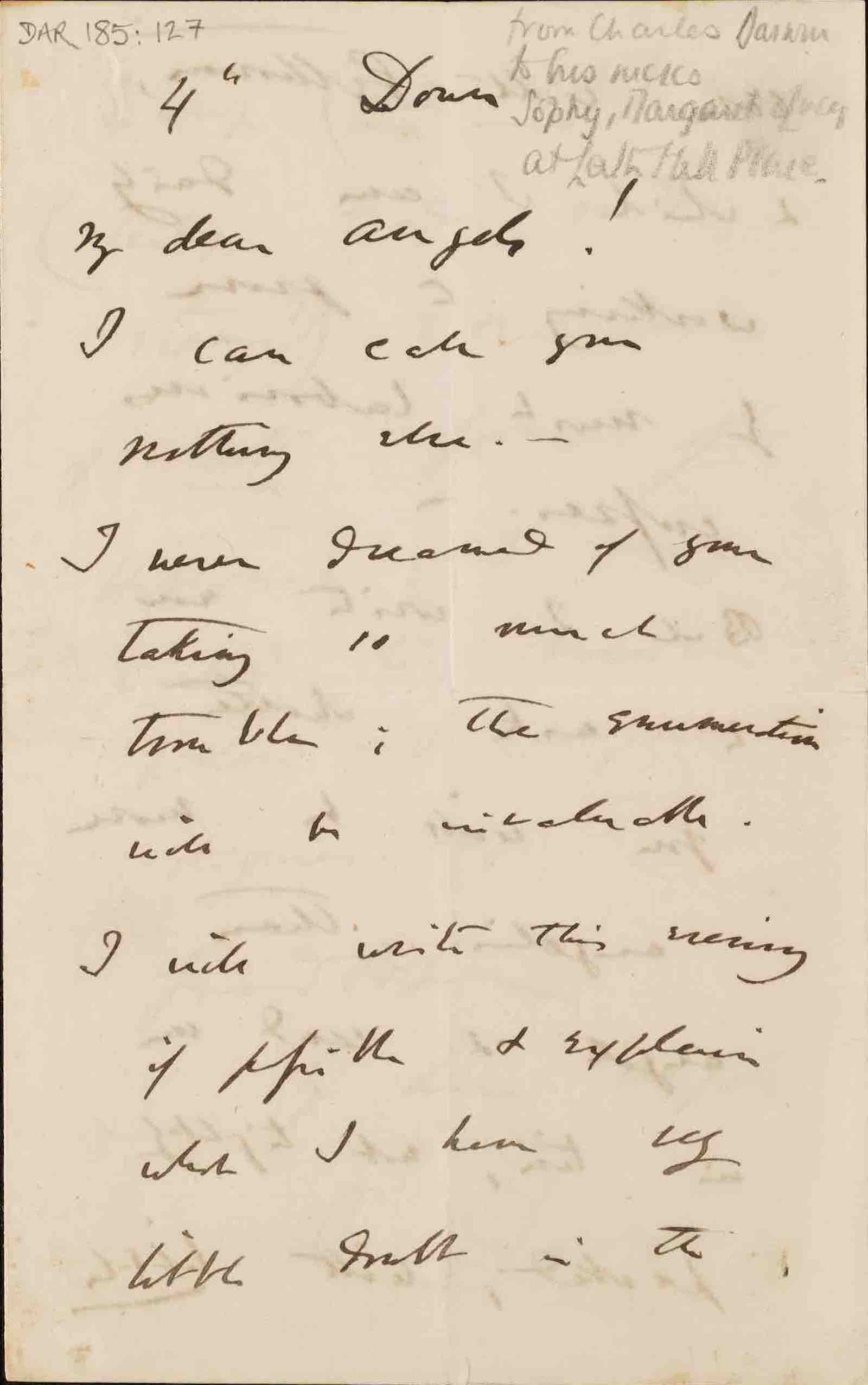 Letter to Kathrine, Lucy, and Margaret Wedgwood, 4 August 1862