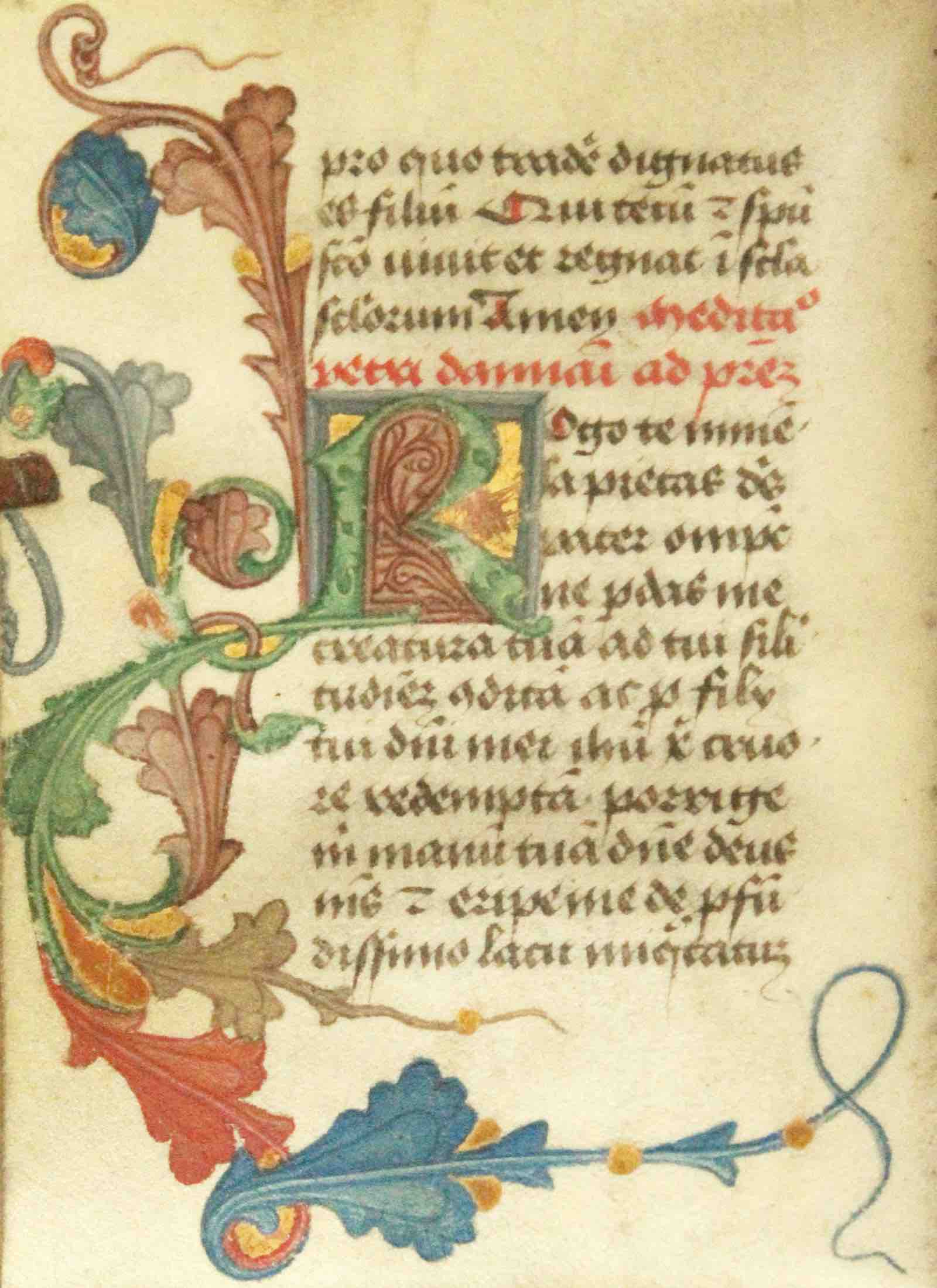 A page from the late medieval prayer book