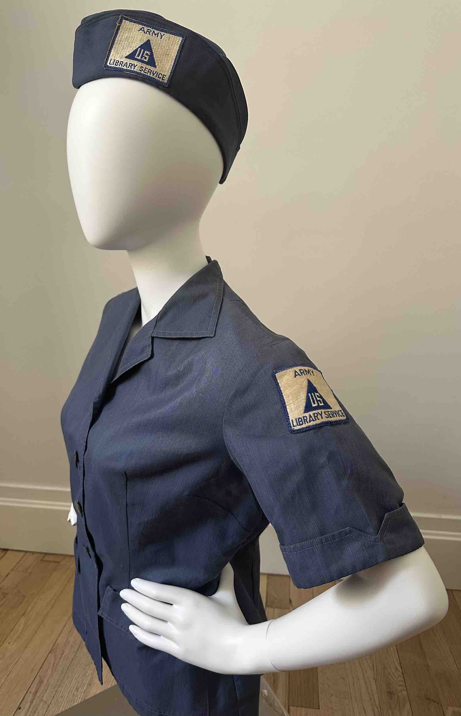 Librarian uniform and garrison cap. Post-World War II. From the collection of Molly  Guptill Manning