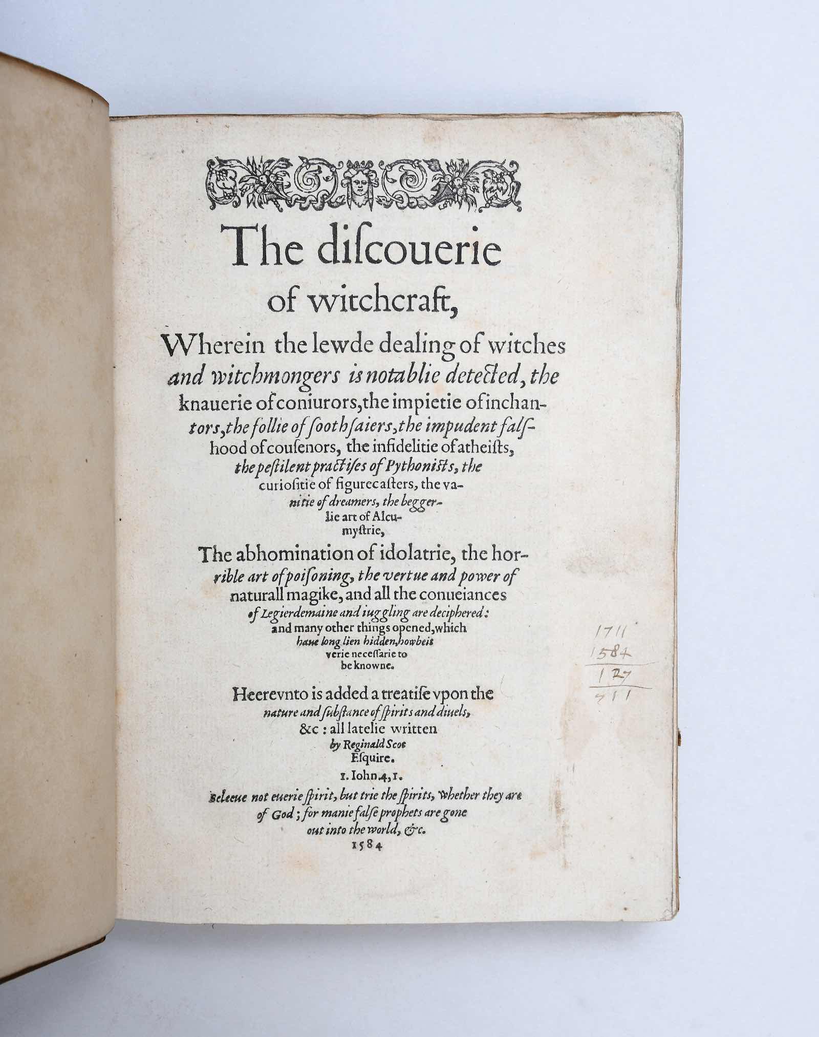 eginald Scot. The discoverie of witchcraft