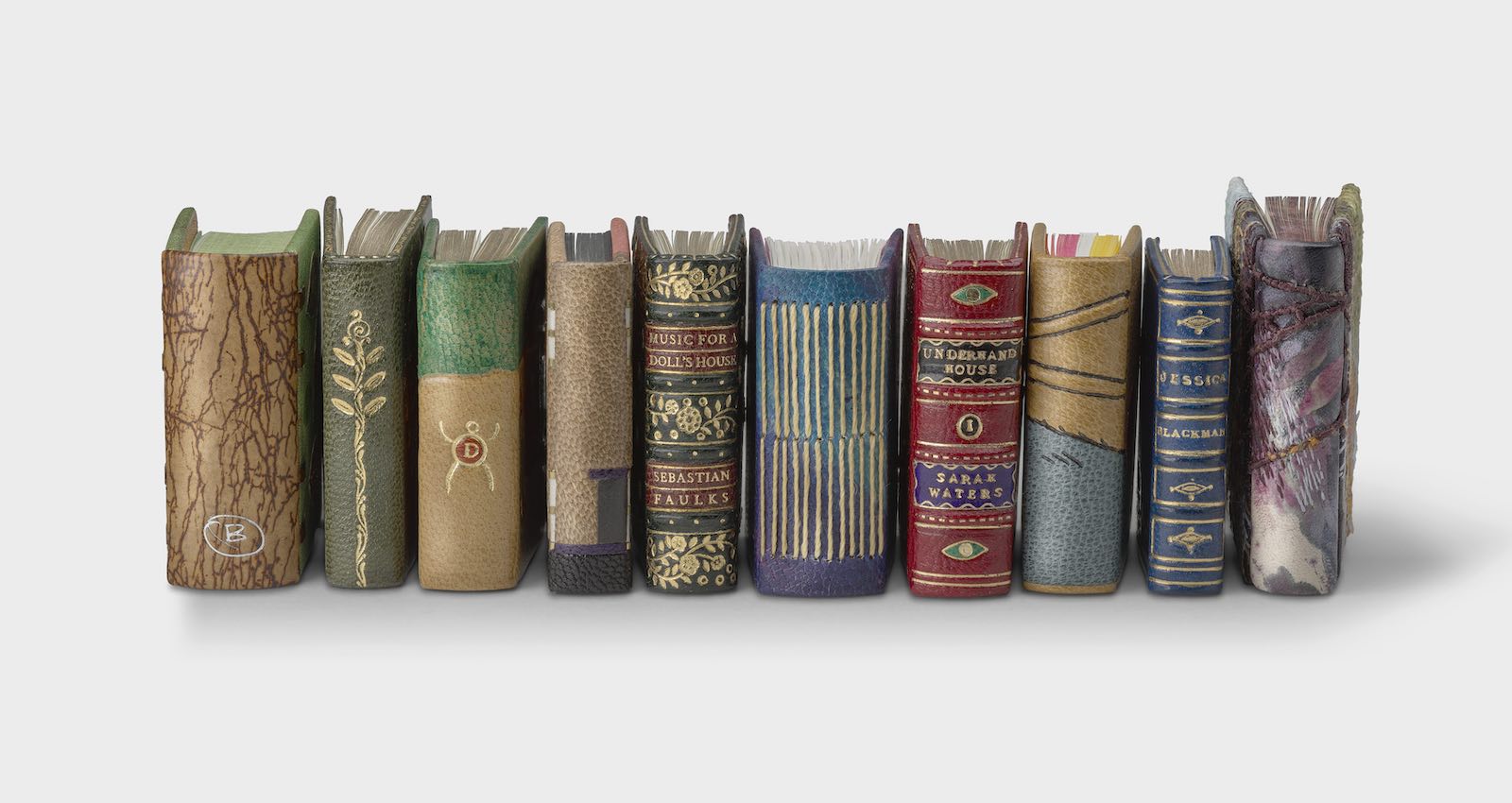 A selection of the new miniature books, which can be seen on display as part of a visit to Windsor Castle