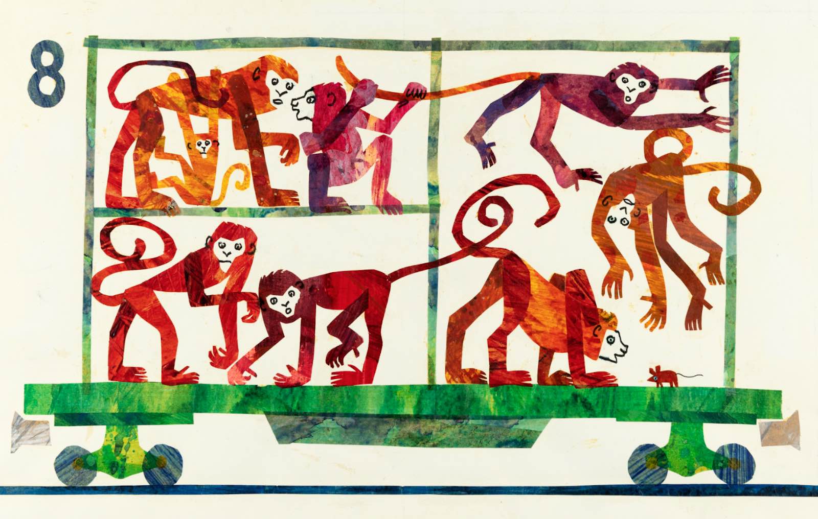 Eric Carle, illustration for 1, 2, 3, to the Zoo