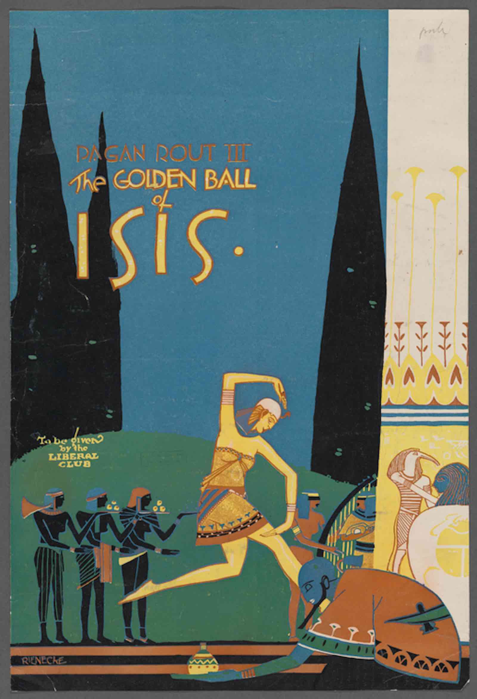 “Pagan Rout III–The Golden Ball of Isis” New York: Liberal Club, 1917 Color lithograph