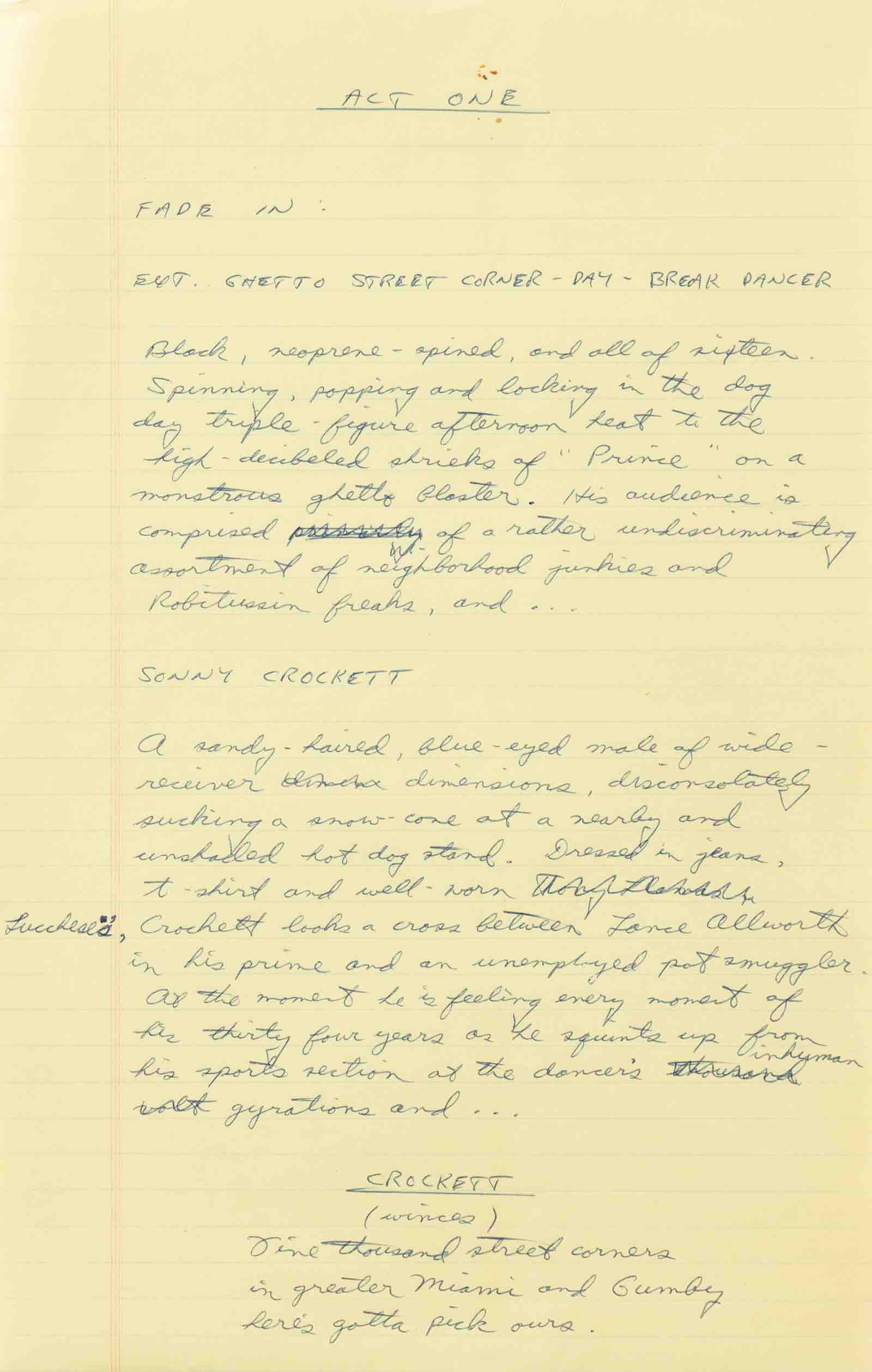 Draft Miami Vice pilot script