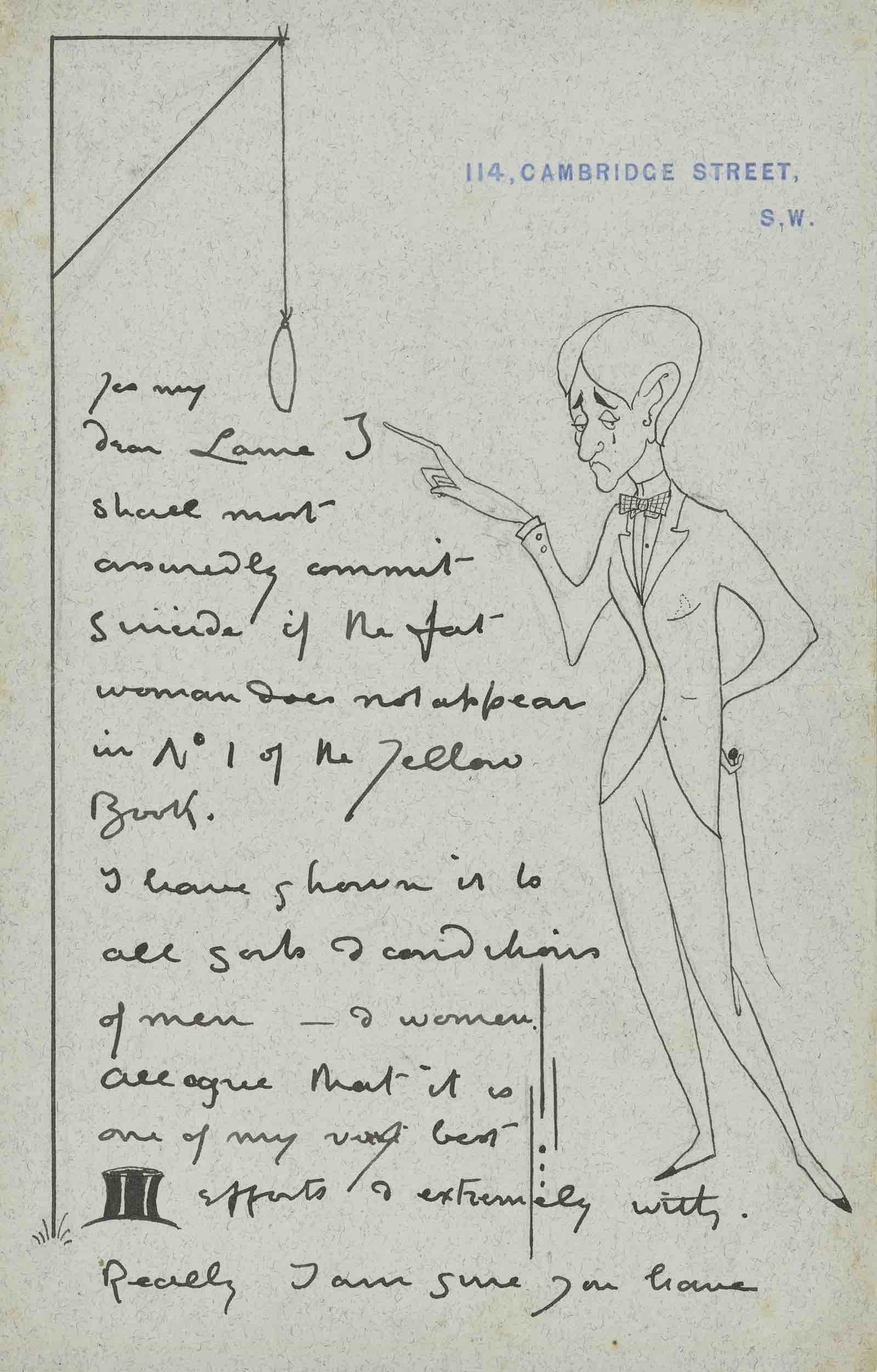 Autograph letter, Aubrey Beardsley