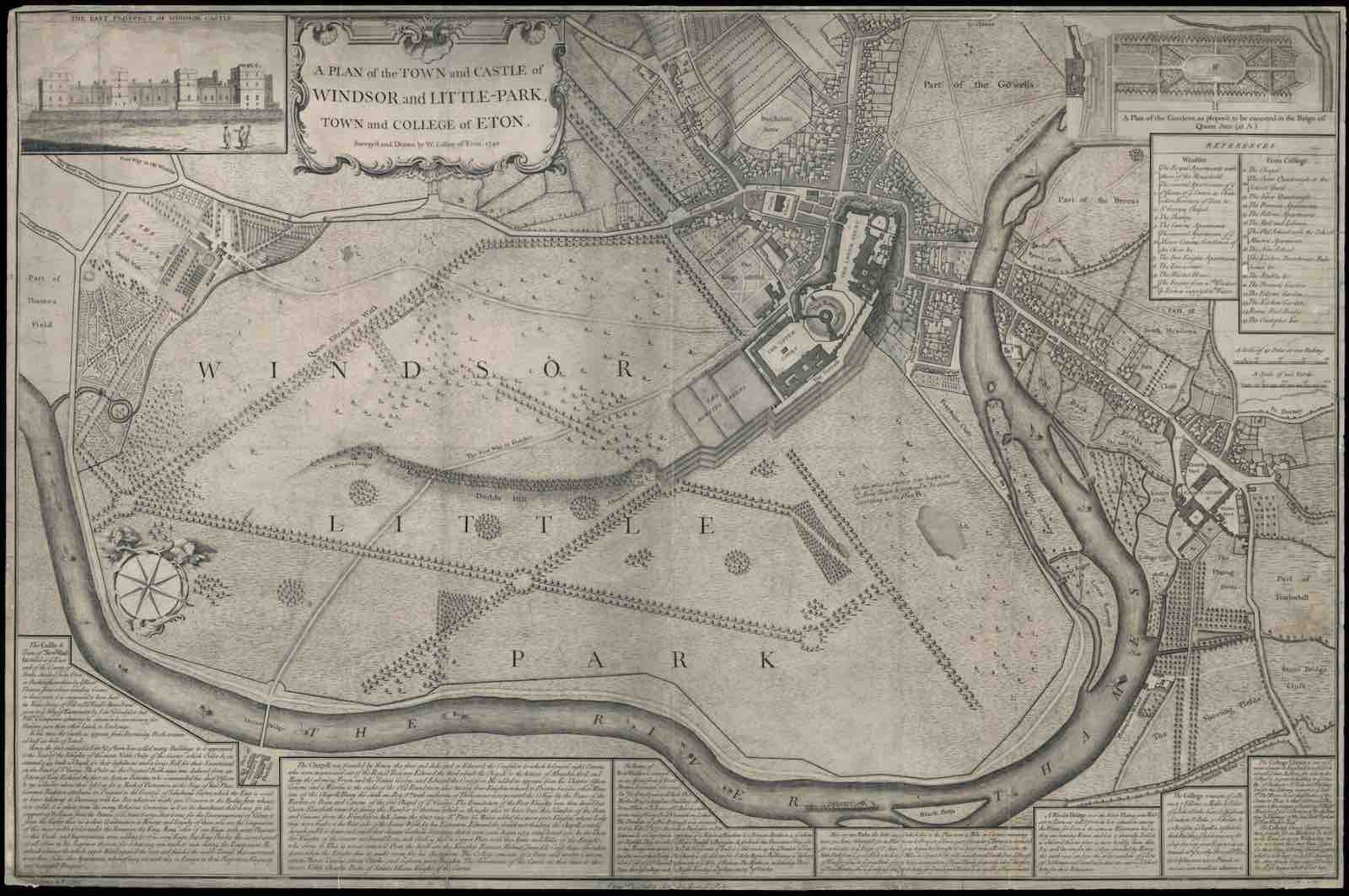 John Pine's A Plan of the Town and Castle of Windsor and Little-Park, Town and College of Eton