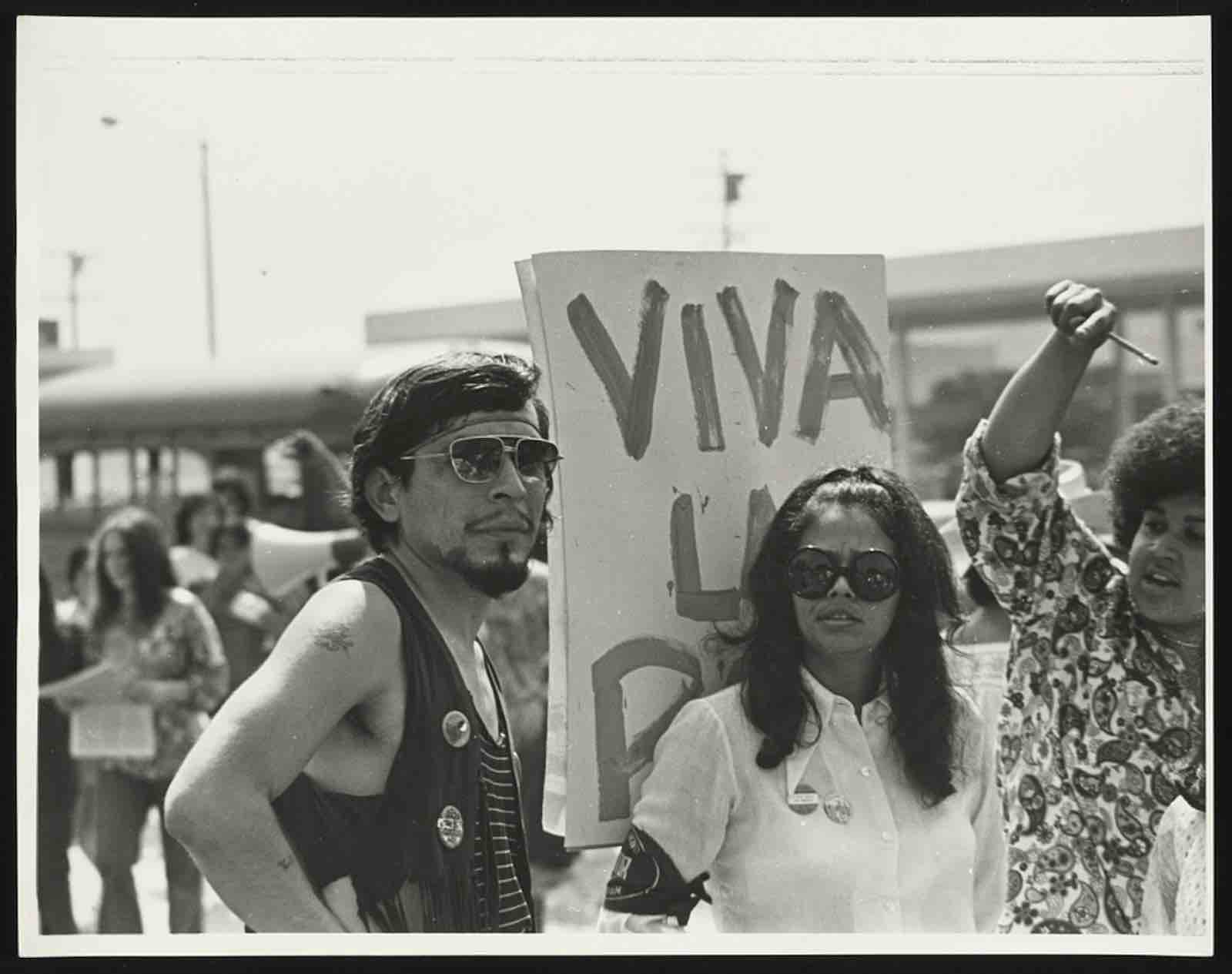 Participants in Chicano Movement protest in Los Angeles, California in the late 1960s or early 1970s. Photo: Raúl Ruiz