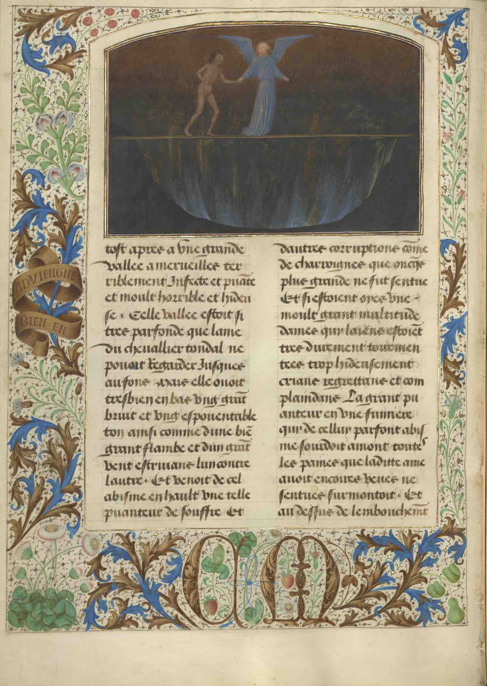 The Torment of the Proud - Valley of Burning  Sulphur from Visions of the Knight Tondal, 1475. Simon Marmion (Flemish, active 1450 – 1489). Tempera colors, gold leaf, gold paint, and ink.
