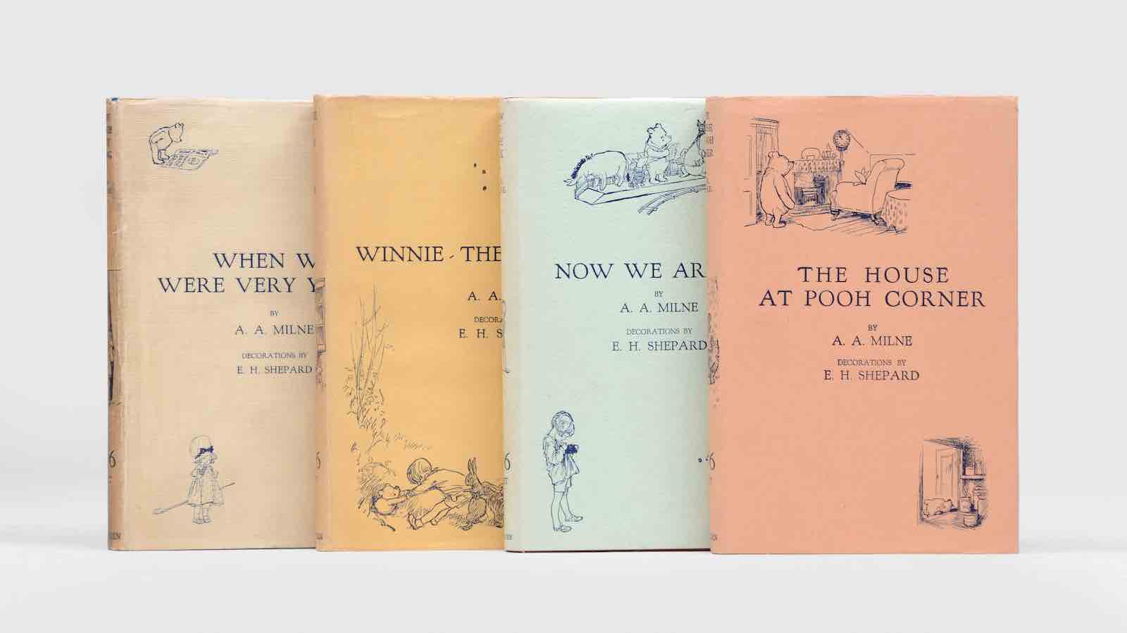 Complete Set of the Pooh Books: When We Were Very Young; Winnie-the-Pooh; Now We Are Six; The House at Pooh Corner by A. A. Milne.