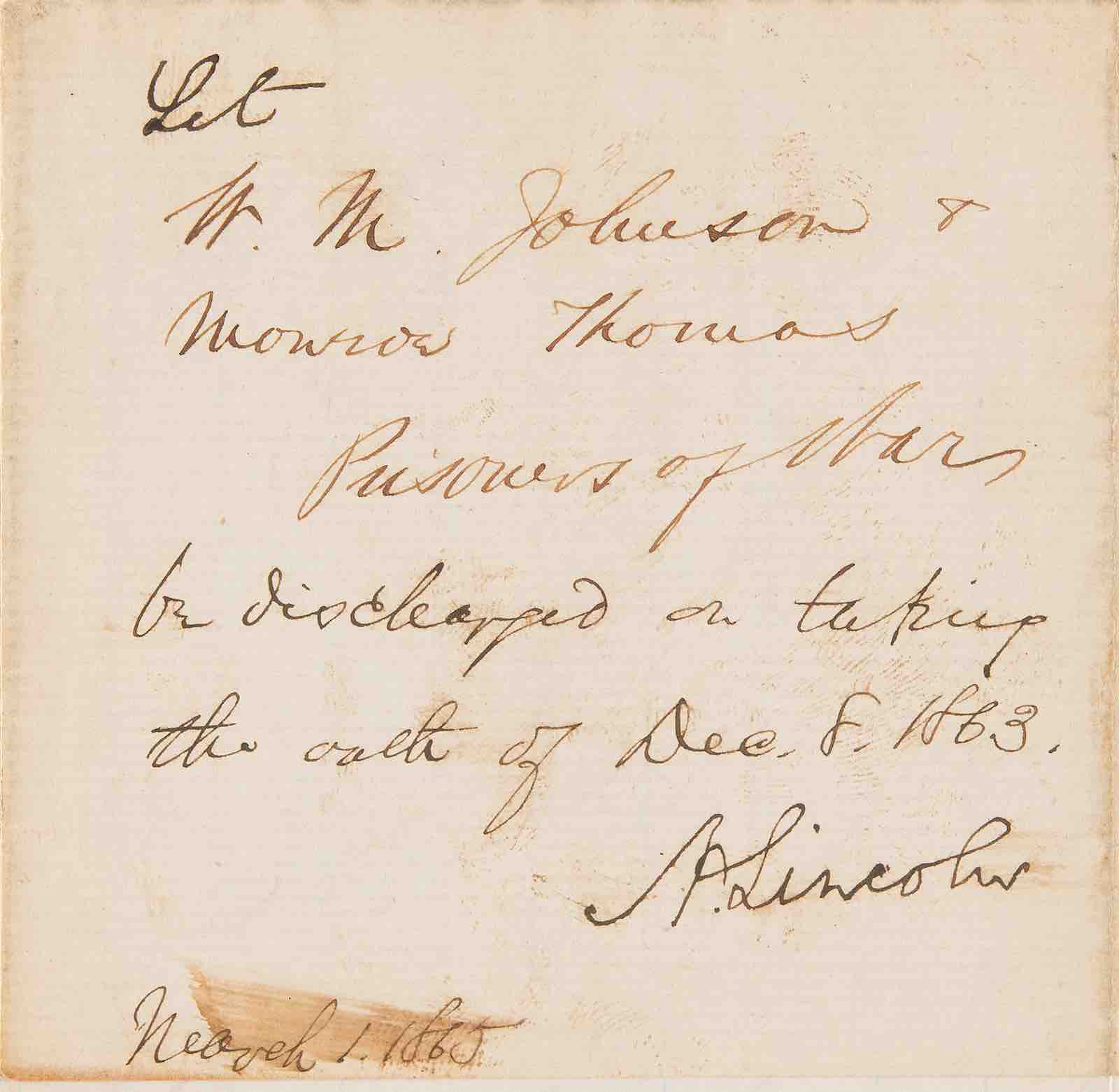 Abraham Lincoln order