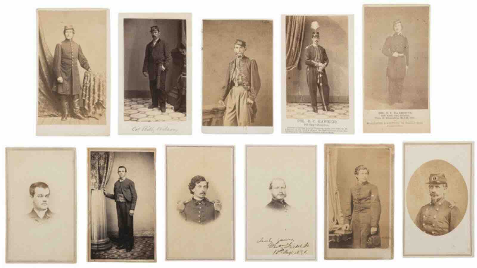 A group of 11 Carte de Visites New York Zouaves