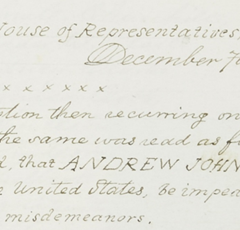 Impeachment resolution vote of President Andrew Johnson