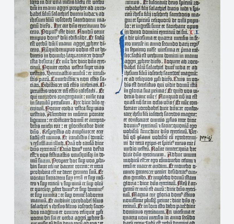 Gutenberg Bible leaf