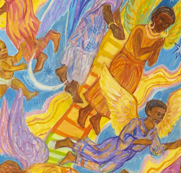 Ashley Bryan, Illustration for Climbing Jacob's Ladder