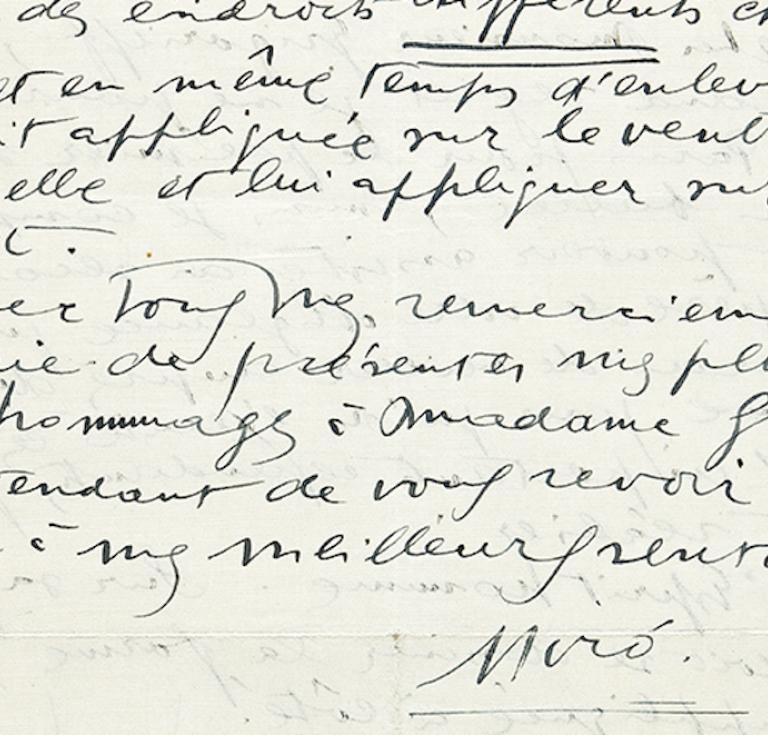 Joan Miró, Autograph Letter Signed, to Serge Grigoriev