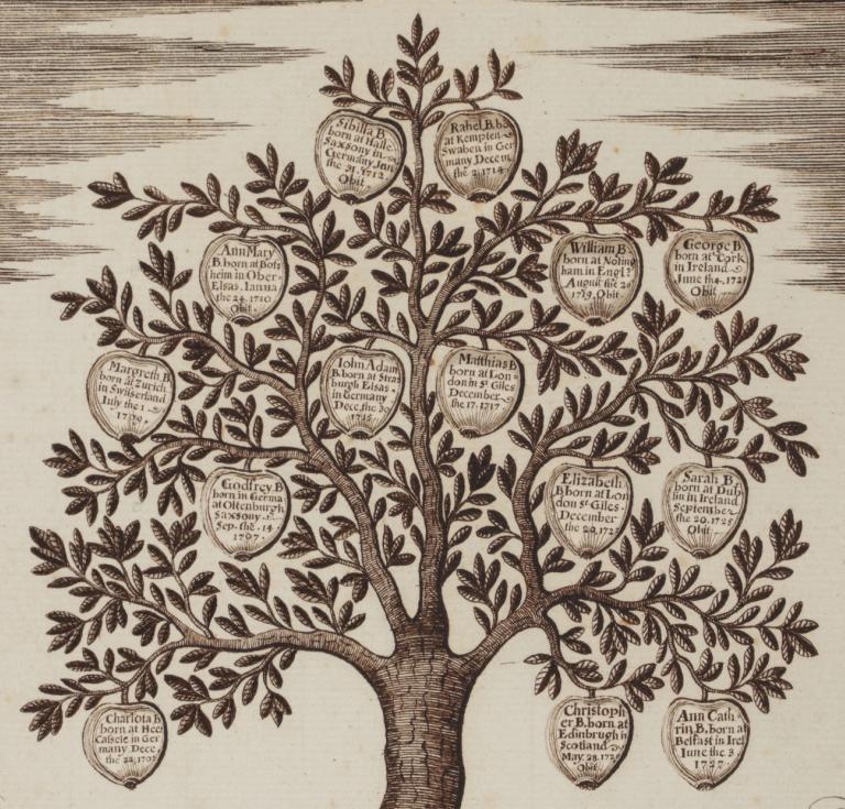 Matthias Buchinger’s hand-drawn personal family tree