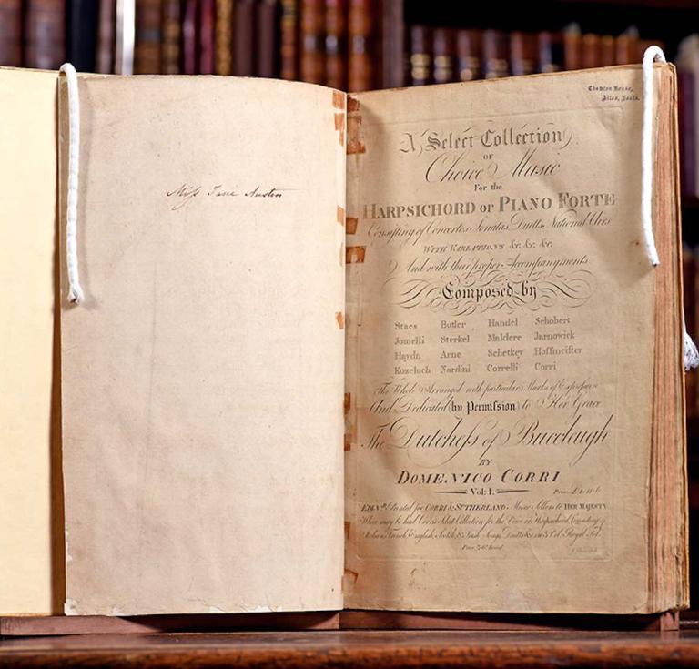 The music book once owned by Jane Austen and bearing her signature donated to Chawton House