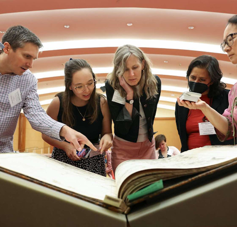 Students in Summer 2024 RBS course H-65 Material Foundations of Map History, 1450–1900 in Charlottesville, VA.