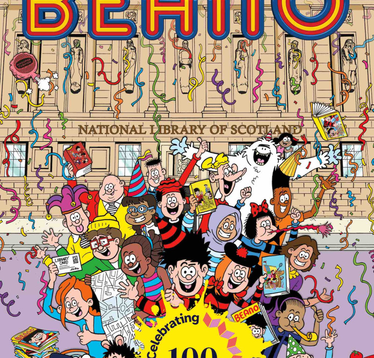 The Bash Street Kids visit the National Library of Scotland: the front cover of the special edition centenary edition of Beano