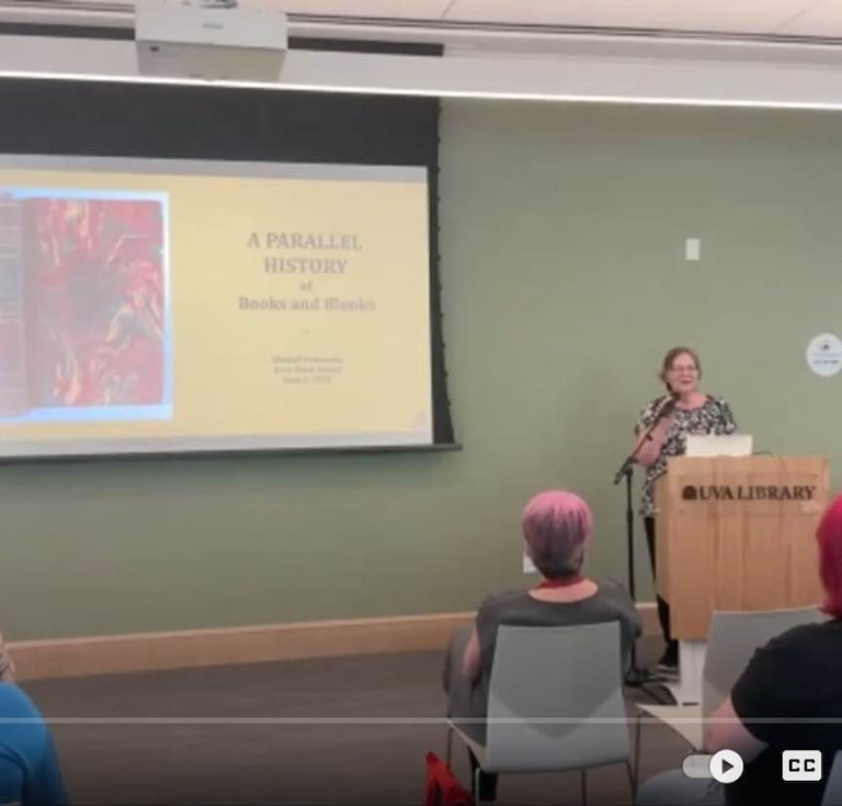 Mindell Dubansky's talk on A Parallel History of Books and Blooks  