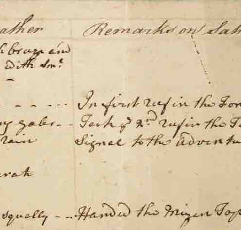James Cook logbook fragment