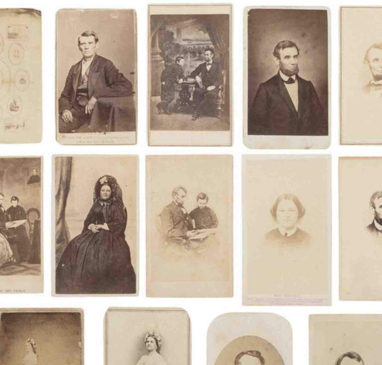 A group of 14 Carte de Visites of Abraham Lincoln and family